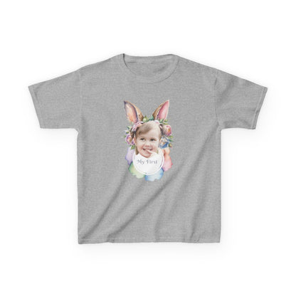 Custom Image Easter Tee, Personalized Image, My First Easter Shirt, Kids Heavy Cotton™ Tee