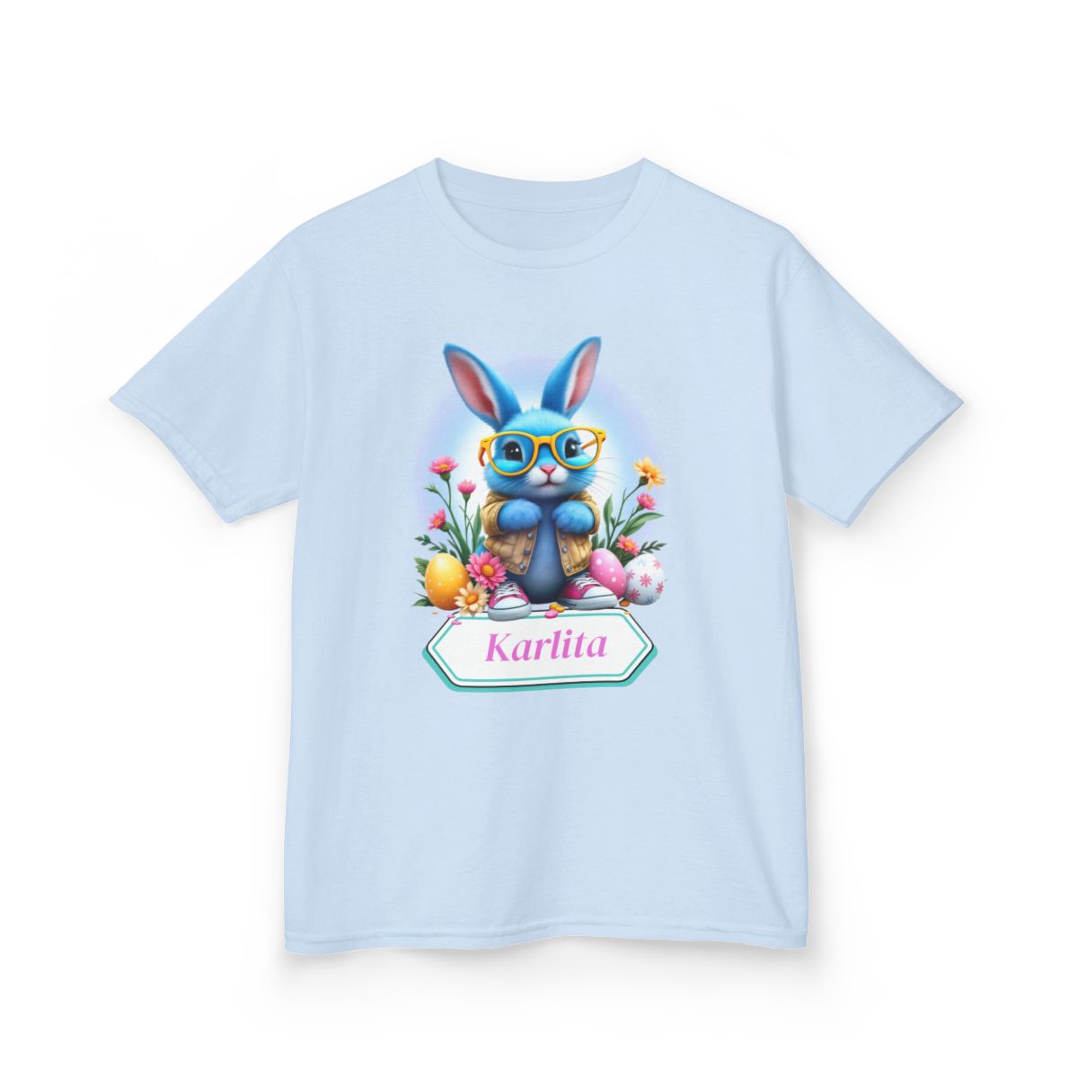 Custom Tee, Easter Shirt, Pascua Camisa, Personalized, Easter  Bunny Kids Heavy Cotton™ Tee
