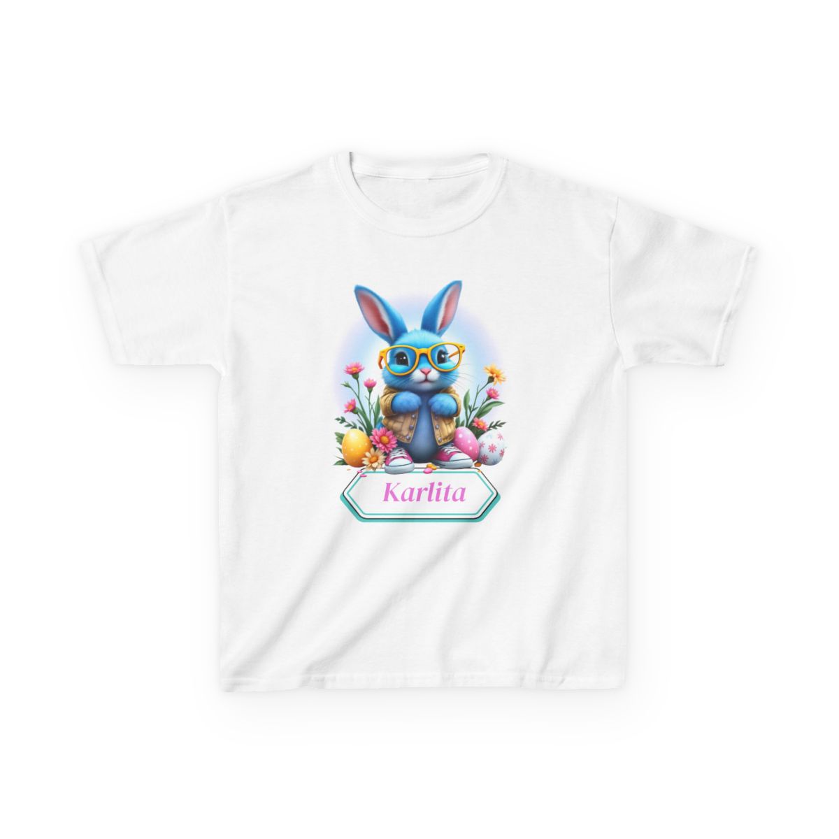 Custom Tee, Easter Shirt, Pascua Camisa, Personalized, Easter  Bunny Kids Heavy Cotton™ Tee