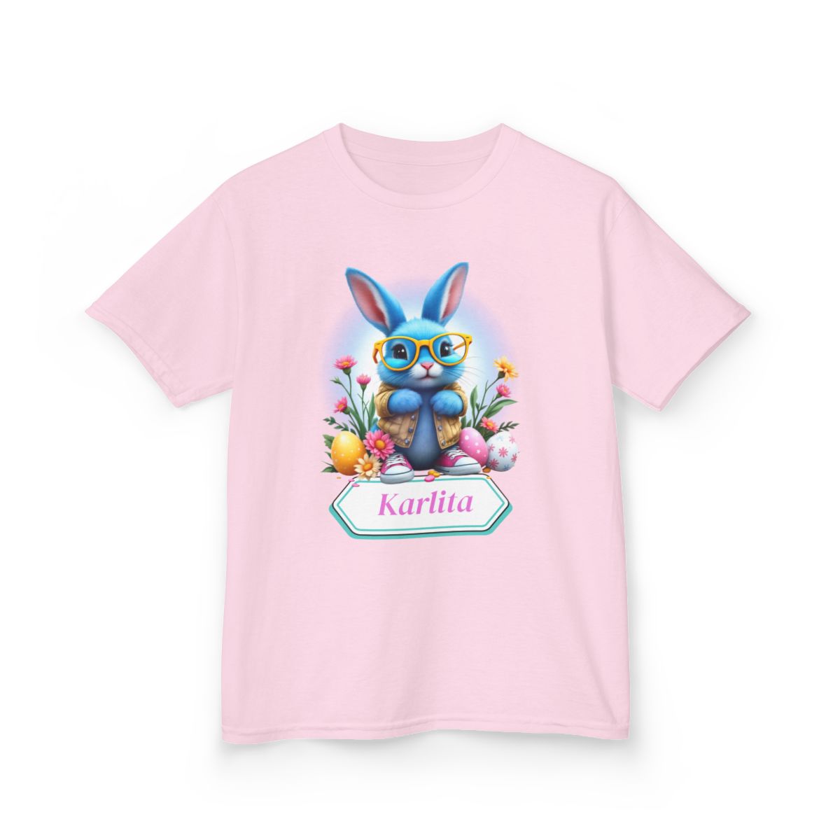 Custom Tee, Easter Shirt, Pascua Camisa, Personalized, Easter  Bunny Kids Heavy Cotton™ Tee