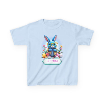 Custom Tee, Easter Shirt, Pascua Camisa, Personalized, Easter  Bunny Kids Heavy Cotton™ Tee
