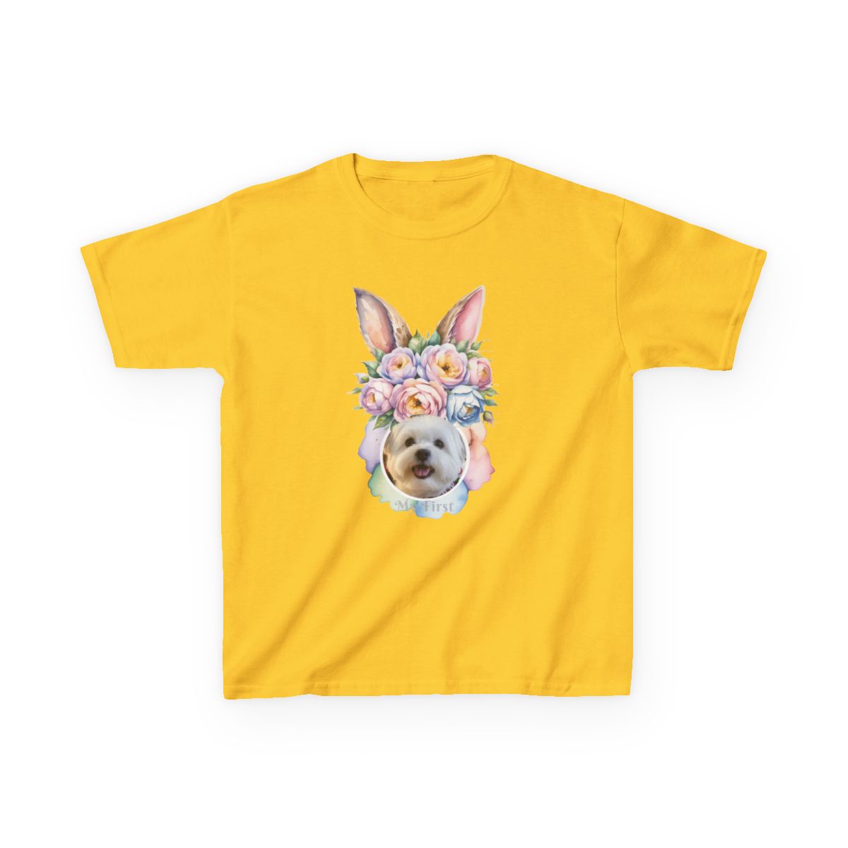 Custom Image Easter Tee, Personalized Image, My First Easter Shirt, Kids Heavy Cotton™ Tee