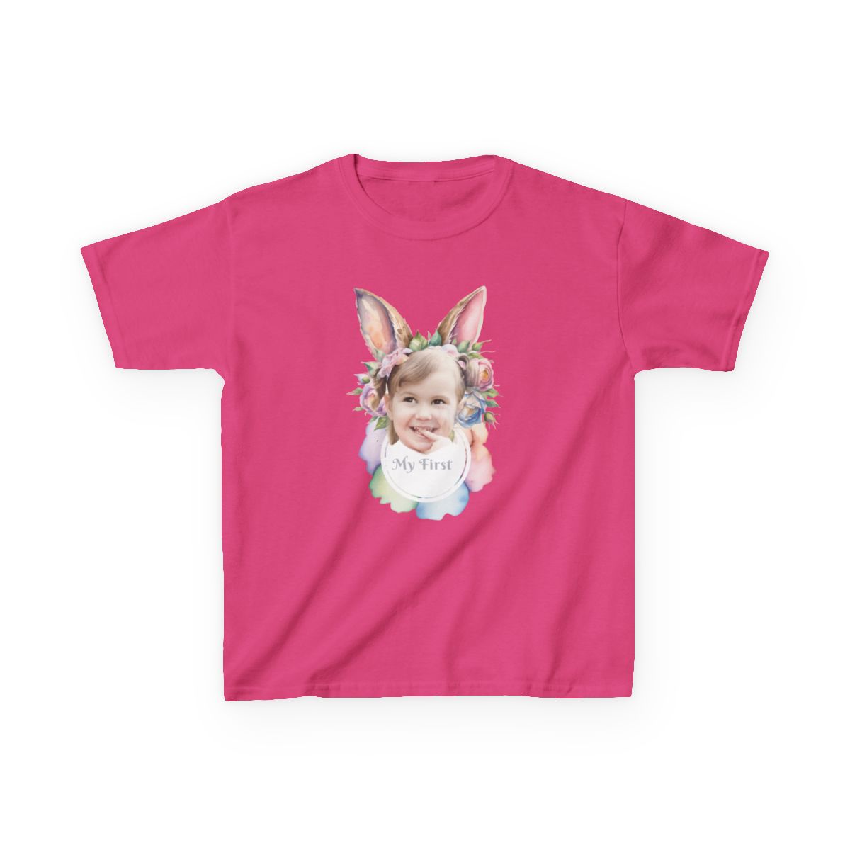 Custom Image Easter Tee, Personalized Image, My First Easter Shirt, Kids Heavy Cotton™ Tee