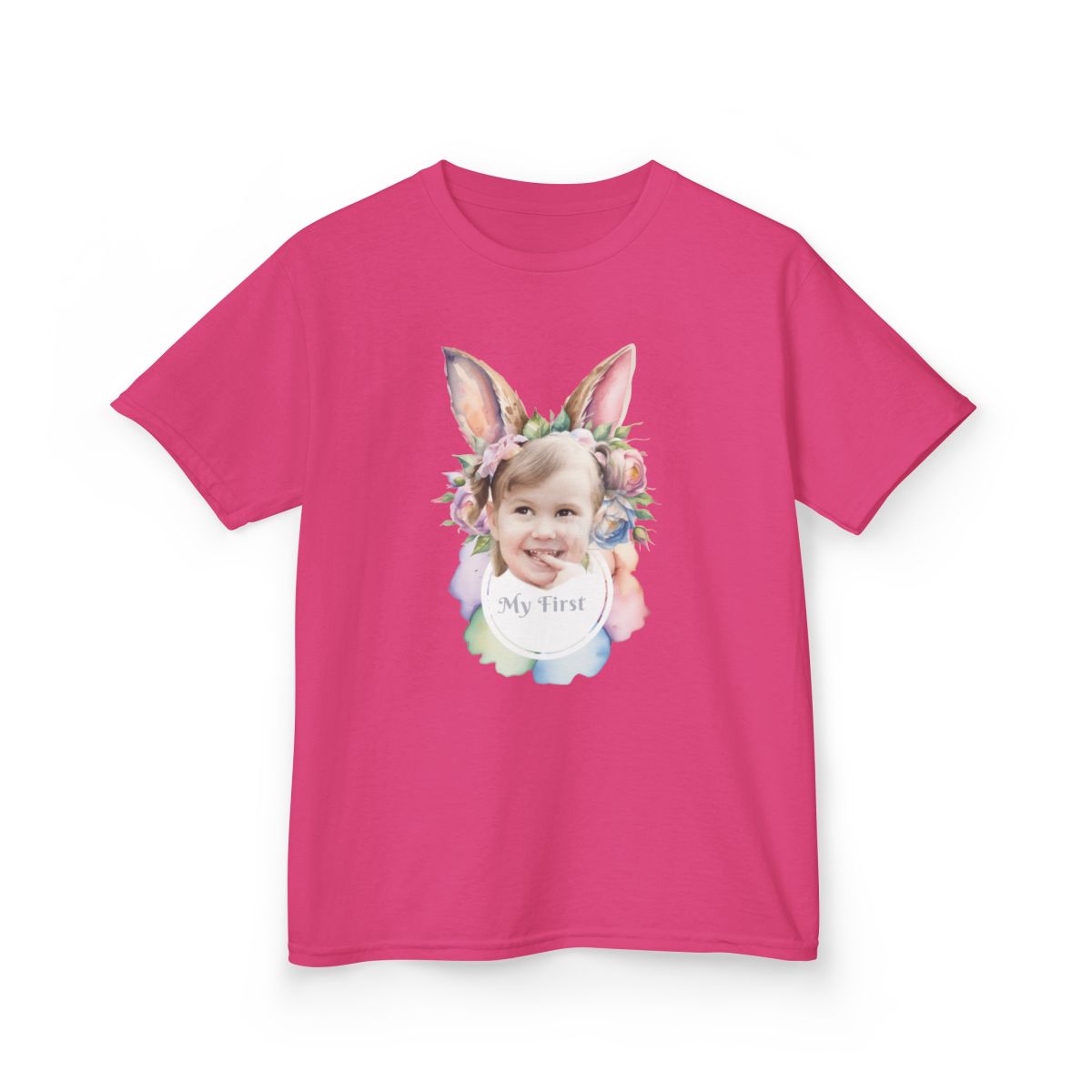 Custom Image Easter Tee, Personalized Image, My First Easter Shirt, Kids Heavy Cotton™ Tee