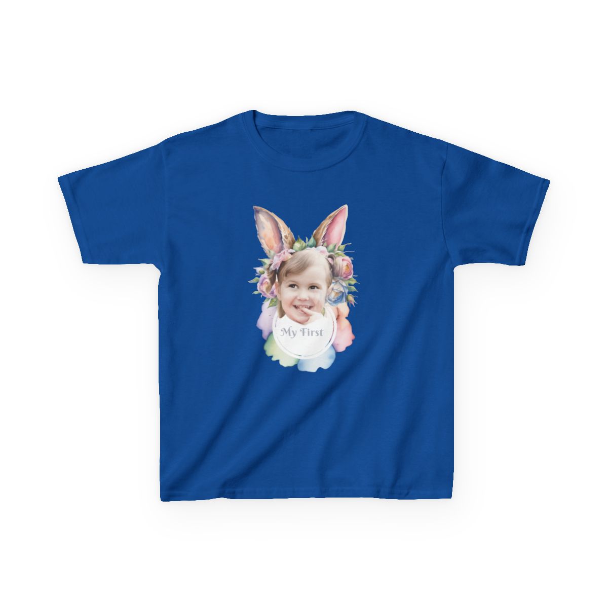 Custom Image Easter Tee, Personalized Image, My First Easter Shirt, Kids Heavy Cotton™ Tee