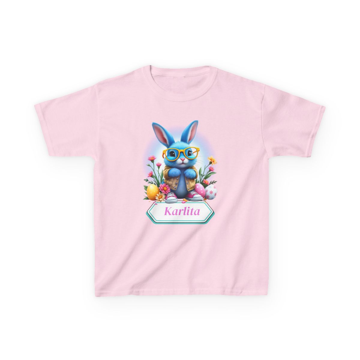 Custom Tee, Easter Shirt, Pascua Camisa, Personalized, Easter  Bunny Kids Heavy Cotton™ Tee