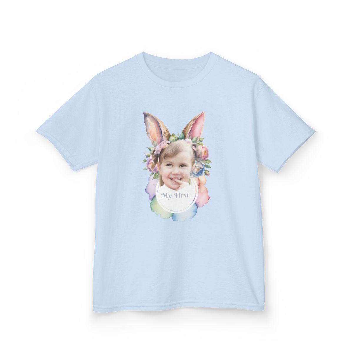 Custom Image Easter Tee, Personalized Image, My First Easter Shirt, Kids Heavy Cotton™ Tee