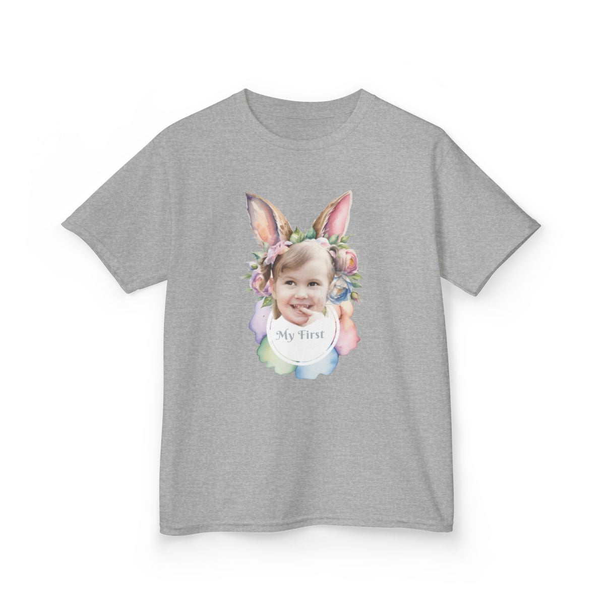 Custom Image Easter Tee, Personalized Image, My First Easter Shirt, Kids Heavy Cotton™ Tee