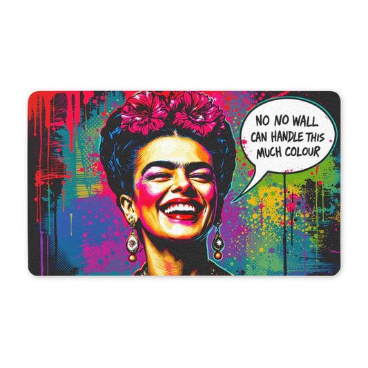 Feminist Art Doormat, Customizable Sublimation Mat, Colorful Entrance Rug, Artistic Home Decor, Frida Style Welcome Mat, Outdoor Patio