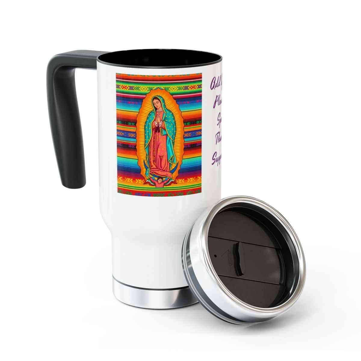 Personalized Ceramic Coffee Mug, Virgin of Guadalupe Mug, Colorful Religious Gift, Dishwasher & Microwave Safe, Customizable Design