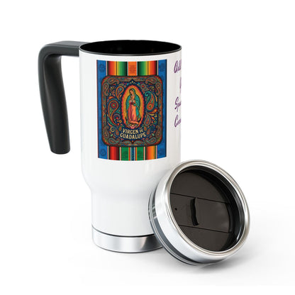 Colorful Virgen de Guadalupe Mug, Vibrant Printed Coffee Cup, Personalized Ceramic Gift, Religious Art, BPA-Free, Ideal Christmas Present
