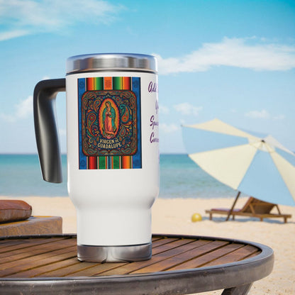 Colorful Virgen de Guadalupe Mug, Vibrant Printed Coffee Cup, Personalized Ceramic Gift, Religious Art, BPA-Free, Ideal Christmas Present