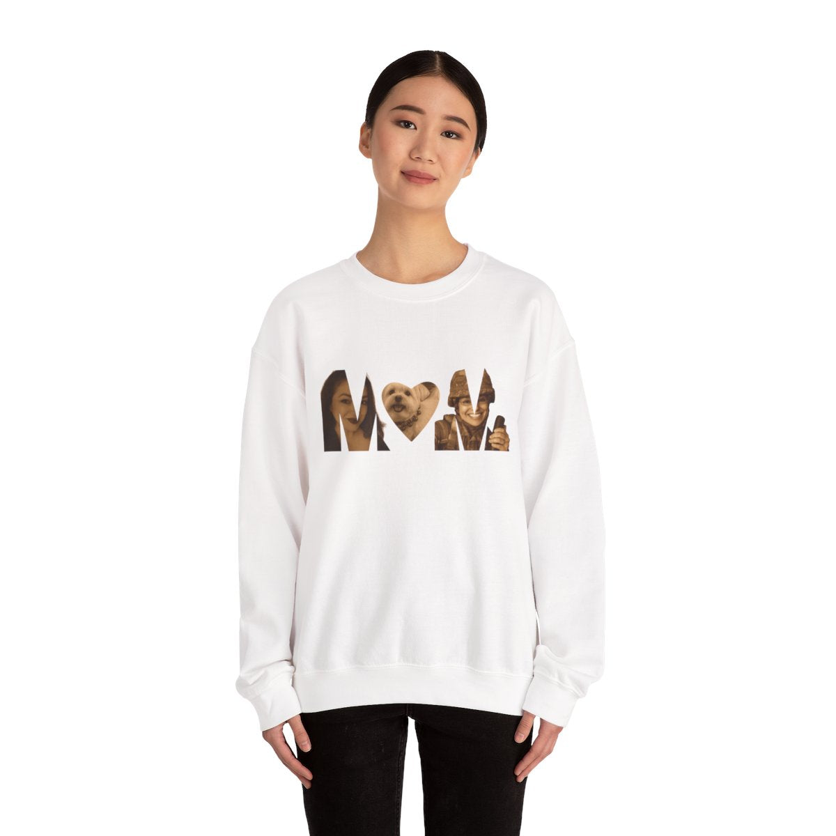 Custom Gift For Her or Him | Personalized MoM Photo Sweater - Unisex Crewneck
