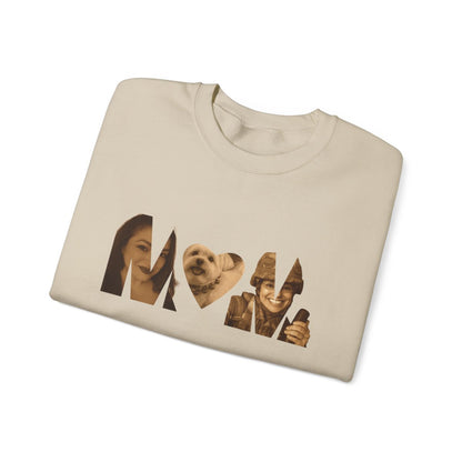 Custom Gift For Her or Him | Personalized MoM Photo Sweater - Unisex Crewneck