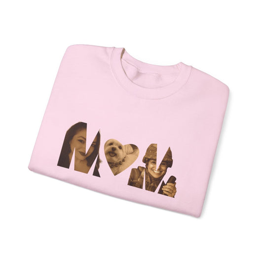 Custom Gift For Her or Him | Personalized MoM Photo Sweater - Unisex Crewneck