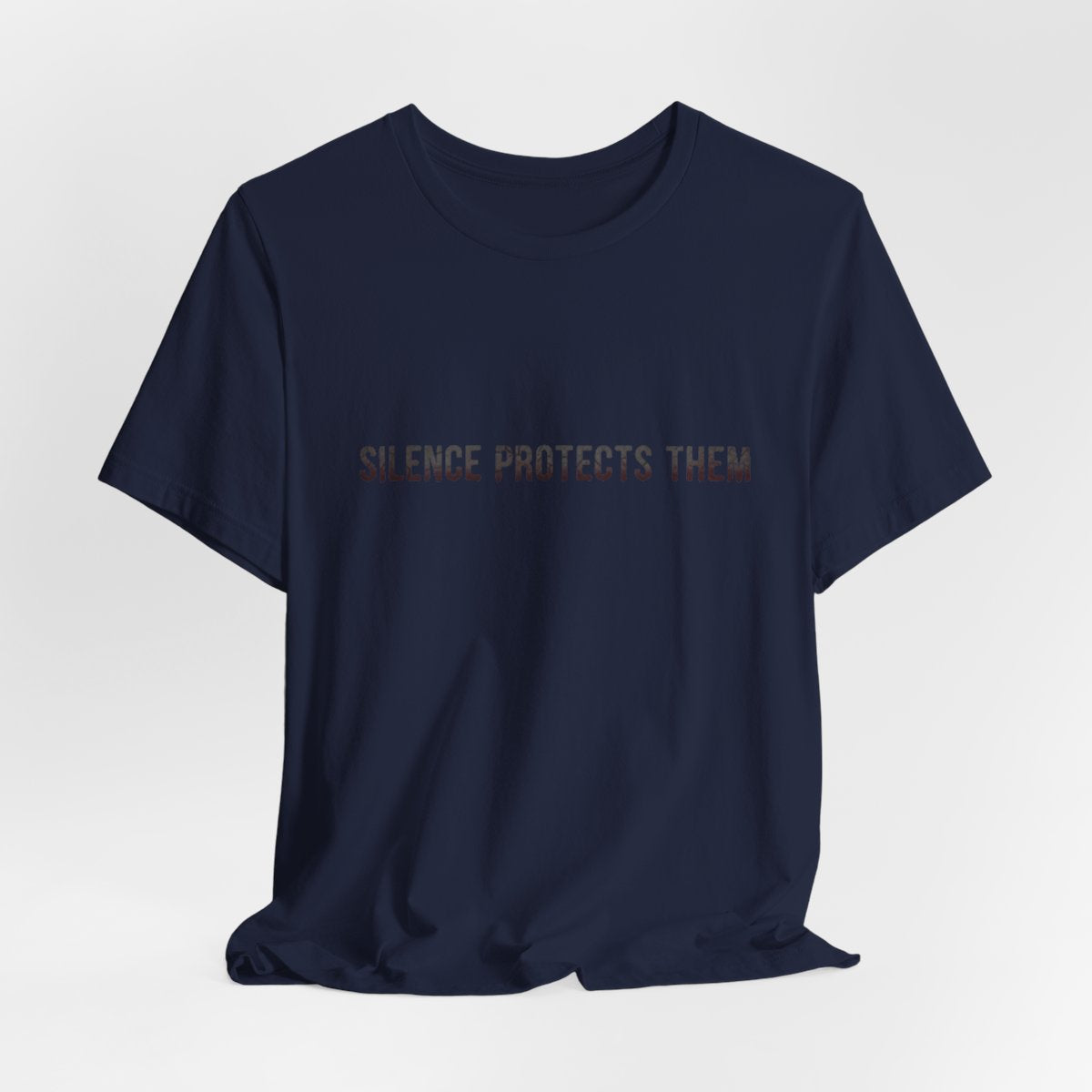 Unisex Graphic Tee, Statement Shirt, Black Cotton T-Shirt, Silence Protects Them, Comfort Fit, Inspirational Shirt, Gift for Activists
