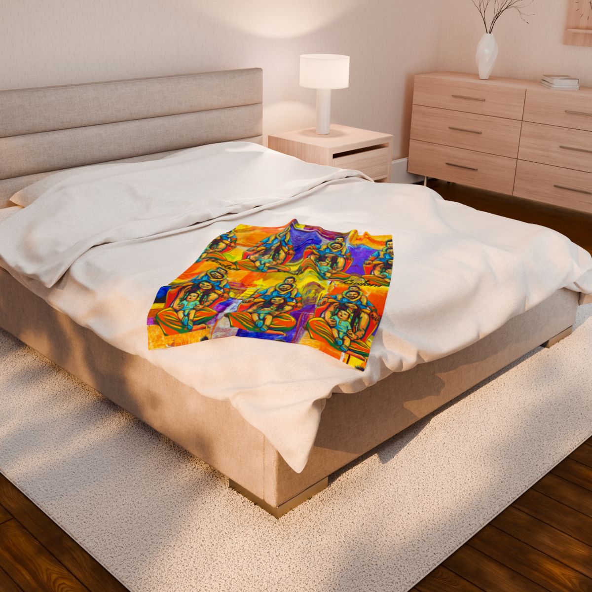 Custom Personalized Unique Gift Pop Art Style, Pet Gift or Family Gift Velveteen Plush Blanket
