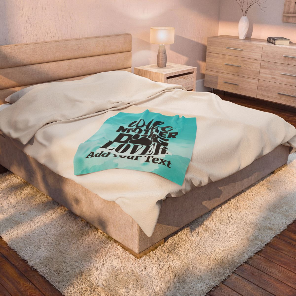 Custom Mom Dog Velveteen Plush Blanket, Personalized Mother's Gift Cover, Cobija Para Mama