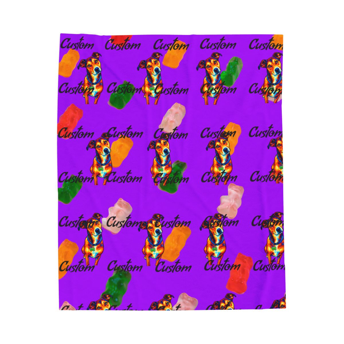 Custom Personalized Unique Gift Pop Art Style, Pet Gift or Family Gift Velveteen Plush Blanket
