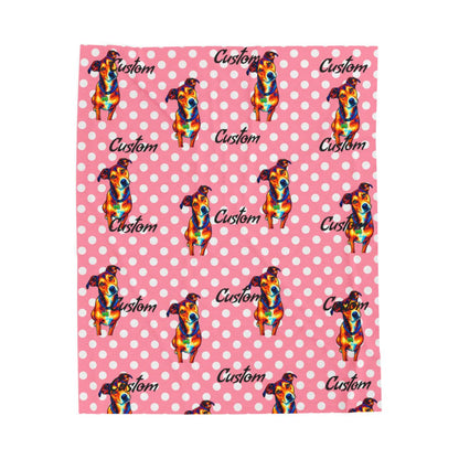 Custom Personalized Unique Gift Pop Art Style, Pet Gift or Family Gift Velveteen Plush Blanket