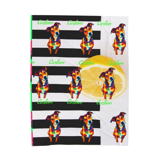 Custom Personalized Unique Gift Pop Art Style, Pet Gift or Family Gift Velveteen Plush Blanket