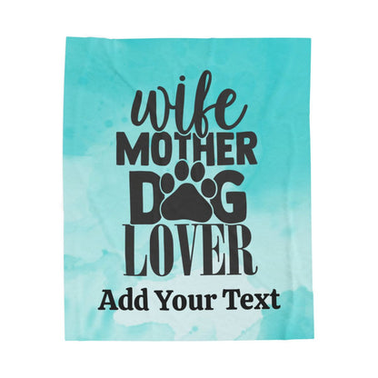 Custom Mom Dog Velveteen Plush Blanket, Personalized Mother's Gift Cover, Cobija Para Mama