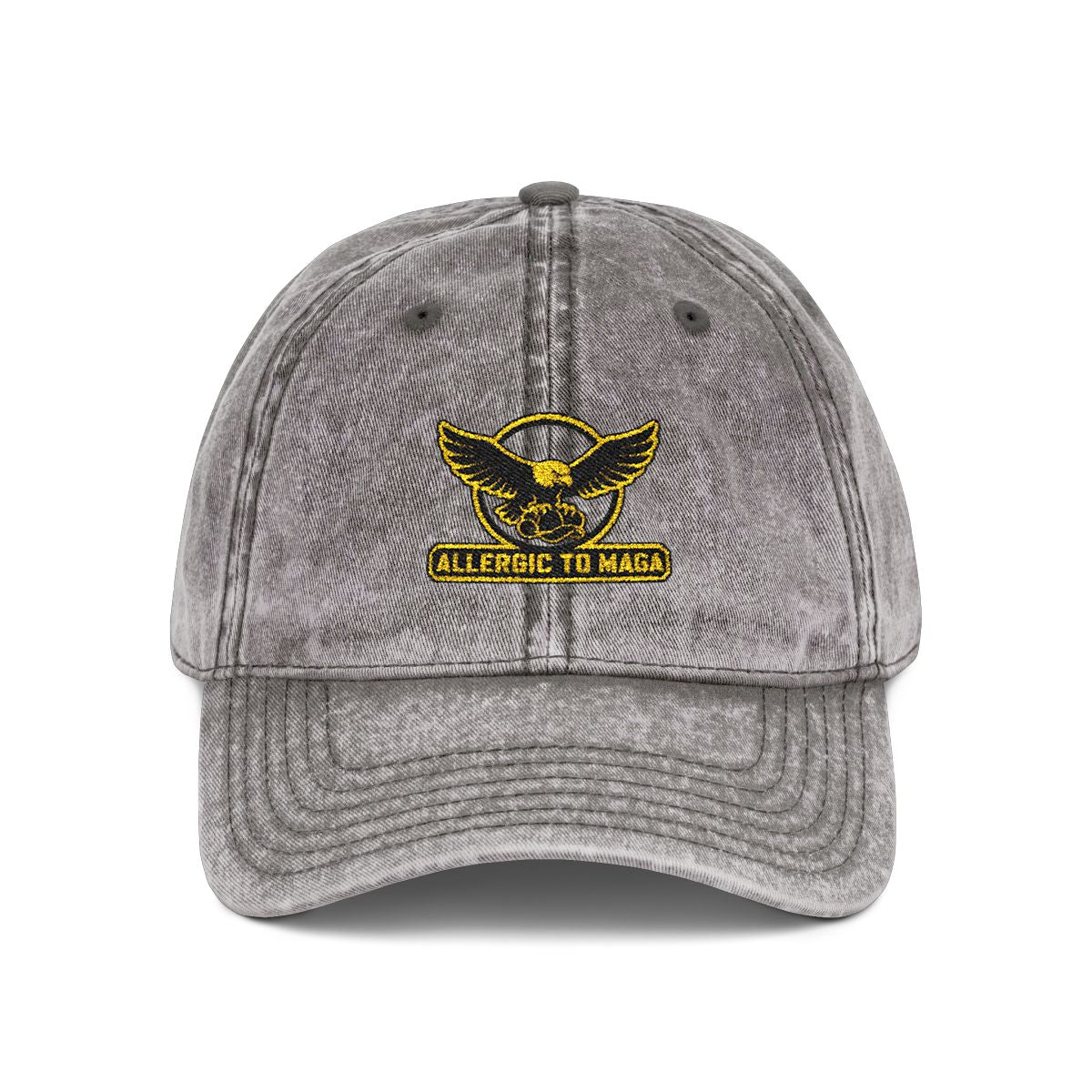 Allergic To Maga Embroidery Funny Hat Top Quality| Anti Trumpt Hat