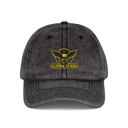 Allergic To Maga Embroidery Funny Hat Top Quality| Anti Trumpt Hat