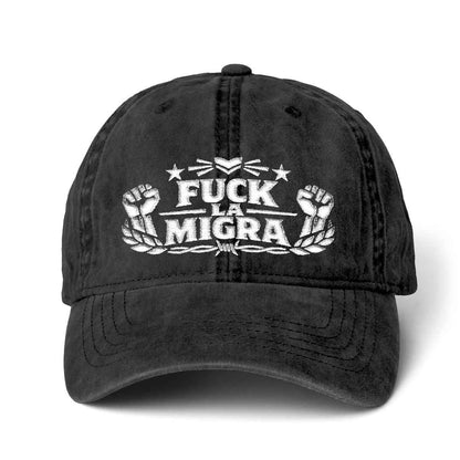 Political Hat Embroidery Cap Pigment-Dyed Cap with Fashion Undervisor (Embroidery)